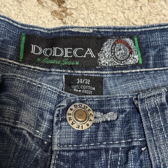 Vintage Dodeca Baggy Jeans Size 33x32 Wide Leg Y2K Southpole Style Light Wash - Picture 5 of 5